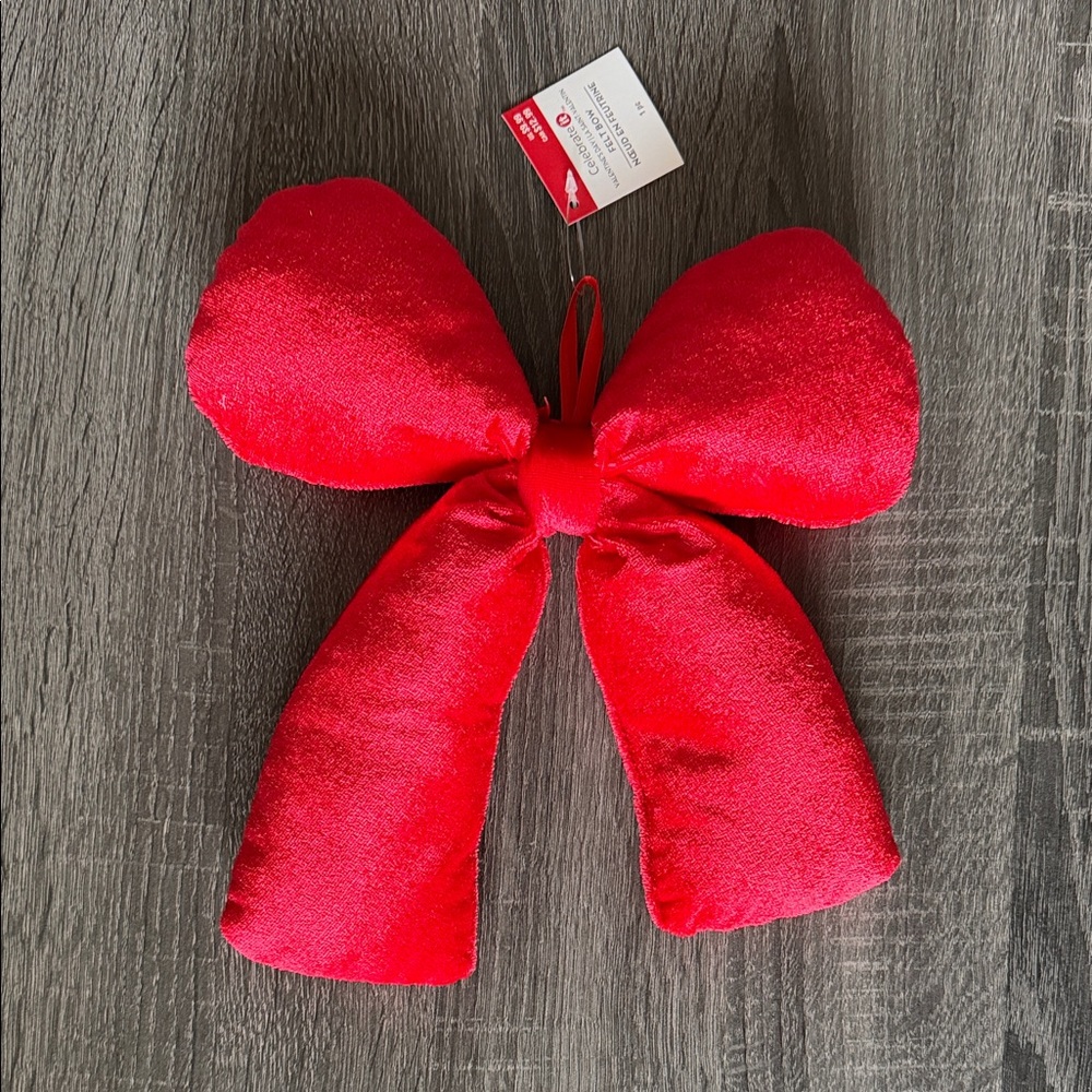 Plush Red Holiday Bow